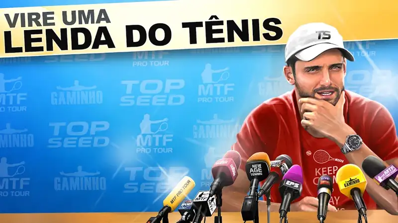 Sequência de conferência de imprensa no jogo TOP SEED Tennis Manager 2026