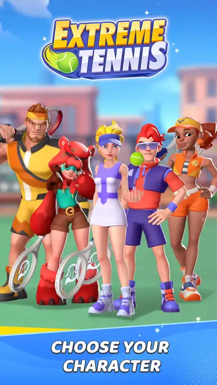 Grupo de personagens jogáveis do jogo Extreme Tennis