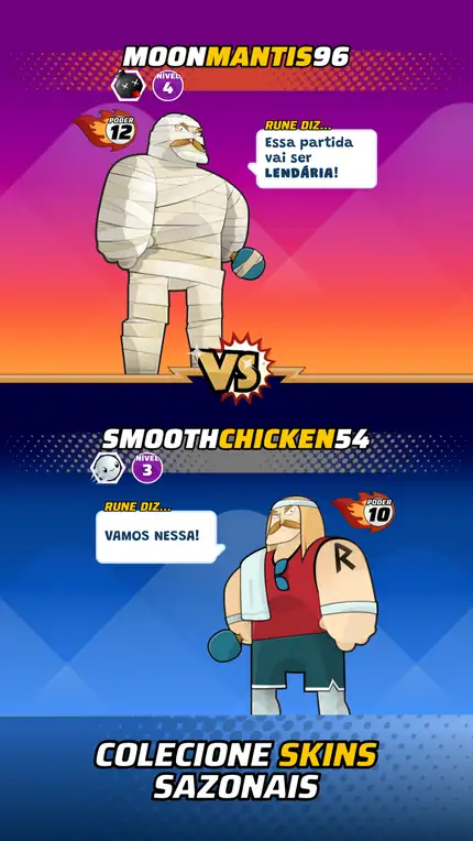 Ecrã de aspeto alternativo das personagens do jogo Ping Pong Squad